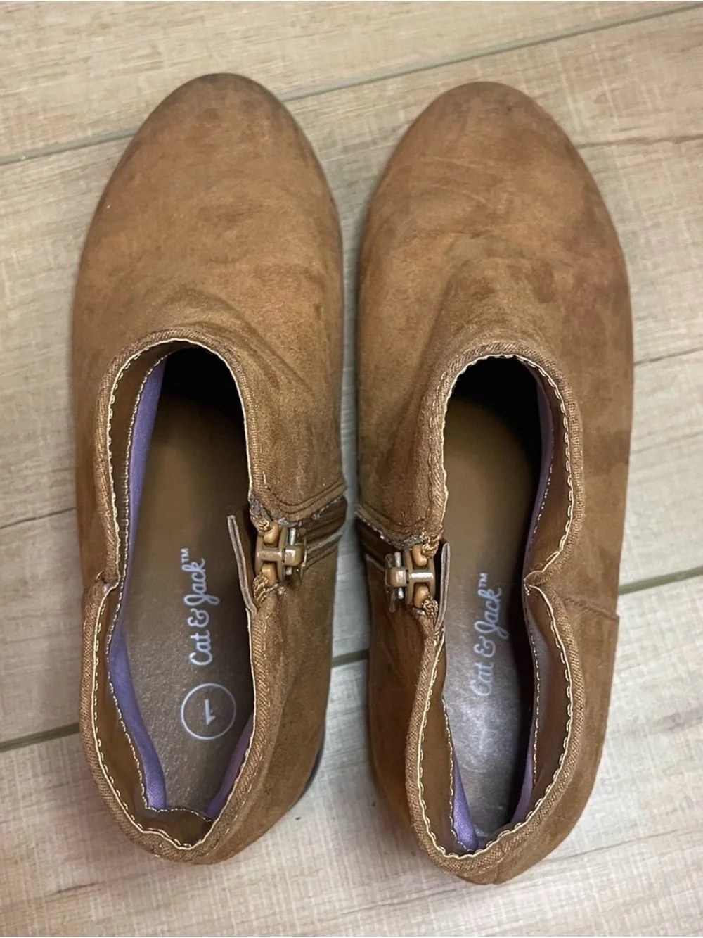 Cat & Jack Girls Ankle Boots in Caramel Tan Size 1